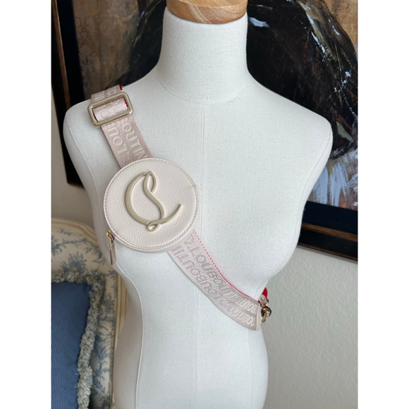 Christian Louboutin Handbags - New Christian Louboutin Crossbody Strap with Pink Round Bag-Flaw